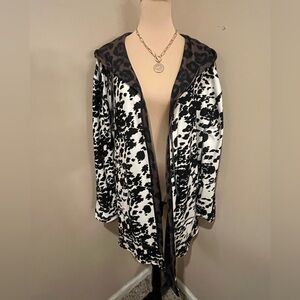 Crazy Train Reversible Coat - Cow Print - soft, size 2X